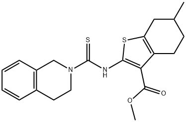 methyl 6-methyl-2-(1,2,3,4-tetrahydroisoquinoline-2-carbothioamido)-4,5,6,7-tetrahydrobenzo[b]thiophene-3-carboxylate Struktur