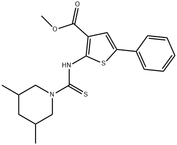 methyl 2-(3,5-dimethylpiperidine-1-carbothioamido)-5-phenylthiophene-3-carboxylate Struktur