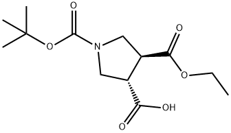 (3S,4S)-1-(tert-butoxycarbonyl)-4-(ethoxycarbonyl)pyrrolidine-3-carboxylic acid(WXC05699) Struktur