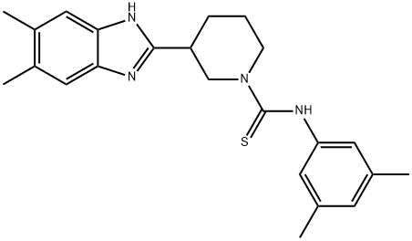 1-Piperidinecarbothioamide,3-(5,6-dimethyl-1H-benzimidazol-2-yl)-N-(3,5-dimethylphenyl)-(9CI) Struktur