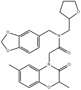 4H-1,4-Benzoxazine-4-acetamide,N-(1,3-benzodioxol-5-ylmethyl)-2,3-dihydro-2,6-dimethyl-3-oxo-N-[(tetrahydro-2-furanyl)methyl]-(9CI) Struktur