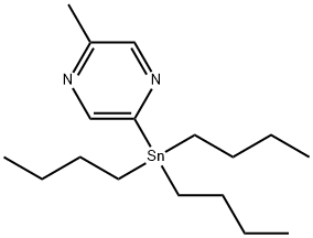 Pyrazine, 2-methyl-5-(tributylstannyl)- Struktur