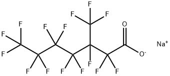 Heptanoic acid, 2,2,3,4,4,5,5,6,6,7,7,7-dodecafluoro-3-(trifluoromethyl)-, sodium salt (1:1) Struktur