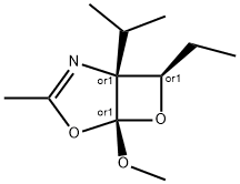 4,6-Dioxa-2-azabicyclo[3.2.0]hept-2-ene,7-ethyl-5-methoxy-3-methyl-1-(1-methylethyl)-,(1R,5S,7R)-rel-(9CI) Struktur