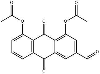 2-Anthracenecarboxaldehyde, 4,5-bis(acetyloxy)-9,10-dihydro-9,10-dioxo- Struktur