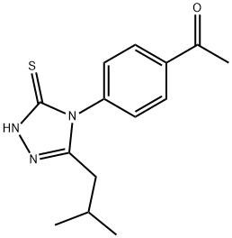 1-[4-[3-(2-methylpropyl)-5-sulfanylidene-1H-1,2,4-triazol-4-yl]phenyl]ethanone Struktur