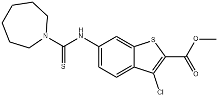 methyl 6-(azepane-1-carbothioamido)-3-chlorobenzo[b]thiophene-2-carboxylate Struktur