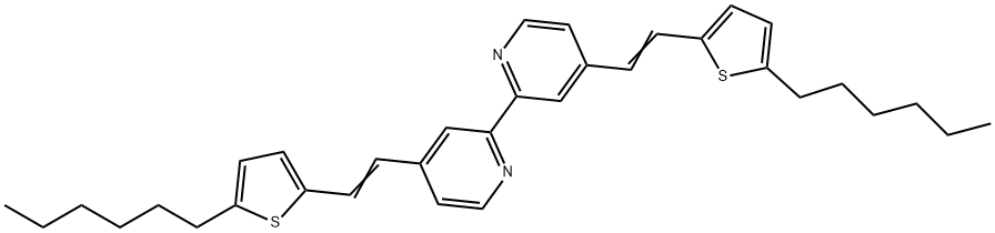 2,2'-Bipyridine, 4,4'-bis[2-(5-hexyl-2-thienyl)ethenyl]- Struktur