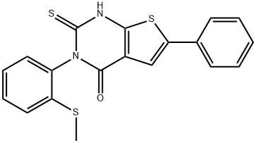 3-(2-methylsulfanylphenyl)-6-phenyl-2-sulfanylidene-1H-thieno[2,3-d]pyrimidin-4-one Struktur