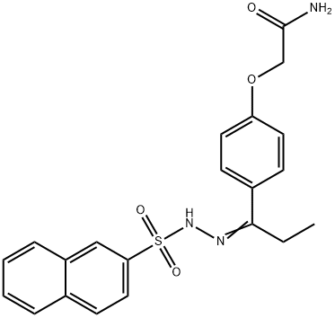 2-[4-[(E)-C-ethyl-N-(naphthalen-2-ylsulfonylamino)carbonimidoyl]phenoxy]acetamide Struktur