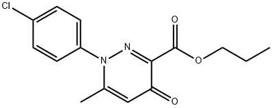 3-Pyridazinecarboxylic acid, 1-(4-chlorophenyl)-1,4-dihydro-6-methyl-4-oxo-, propyl ester Struktur