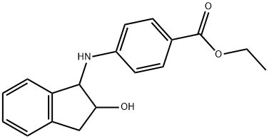 Benzoic acid, 4-[(2,3-dihydro-2-hydroxy-1H-inden-1-yl)amino]-, ethyl ester Struktur