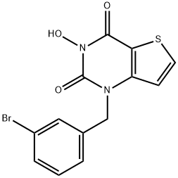 1-(3-Bromobenzyl)-3-hydroxythieno[3,2-d]pyrimidine-2,4(1H,3H)-dione Struktur