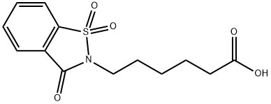 1,2-Benzisothiazole-2(3H)-hexanoic acid, 3-oxo-, 1,1-dioxide Struktur