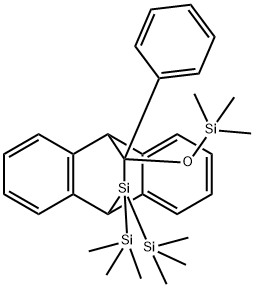 7,7-Bis(trimethylsilyl)-8-trimethylsiloxy-8-phenyl-2,3:5,6-dibenzo-7-s ila-bicyclo(2,2,2)oct-2,5-diene Struktur