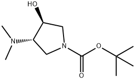 (+/-)-trans-3-dimethylamino-4-hydroxy-pyrrolidine-1-carboxylic acid tert-butyl este Struktur