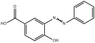 Benzoic acid, 4-hydroxy-3-(2-phenyldiazenyl)- Struktur