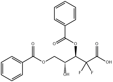 D-erythro-Pentonic acid, 2-deoxy-2,2-difluoro-, 3,5-dibenzoate Struktur