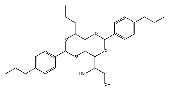 Nonitol, 1,2,3-trideoxy-4,6:5,7-bis-O-[(4-propylphenyl)methylene] Struktur