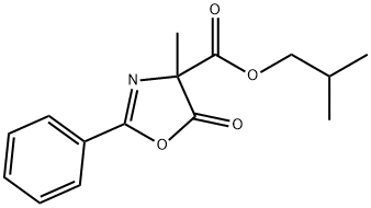 4-Oxazolecarboxylic  acid,  4,5-dihydro-4-methyl-5-oxo-2-phenyl-,  2-methylpropyl  ester Struktur