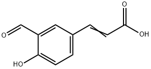 (2E)-3-(3-formyl-4-hydroxyphenyl)prop-2-enoic acid Struktur