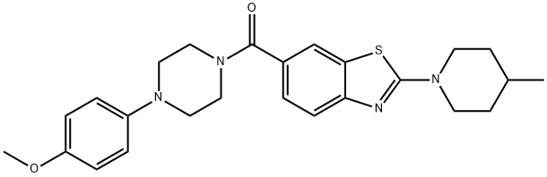 (4-(4-methoxyphenyl)piperazin-1-yl)(2-(4-methylpiperidin-1-yl)benzo[d]thiazol-6-yl)methanone Struktur