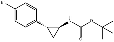 (±)-trans-O-tert-butyl-N-(2-(4-bromophenyl)cyclopropyl)carbamate Struktur