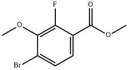 4-Bromo-2-fluoro-3-methoxy-benzoic acid methyl ester Struktur