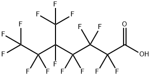 Heptanoic acid, 2,2,3,3,4,4,5,6,6,7,7,7-dodecafluoro-5-(trifluoromethyl)- Struktur