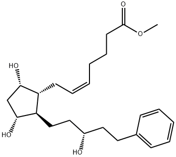 5-Heptenoic acid, 7-[(1R,2R,3R,5S)-3,5-dihydroxy-2-[(3R)-3-hydroxy-5-phenylpentyl]cyclopentyl]-, methyl ester, (5Z)- Struktur