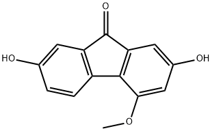 9H-Fluoren-9-one, 2,7-dihydroxy-4-methoxy- Struktur