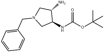 (3S,4S)-tert-butyl (4-amino-1-benzylpyrrolidin-3-yl)carbamate Struktur