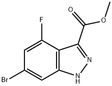 6-BROMO-4-FLUORO 1H-INDAZOLE-3-METHYCARBOXYLATE Struktur