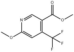 3-Pyridinecarboxylic acid, 6-methoxy-4-(trifluoromethyl)-, methyl ester Struktur