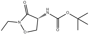 Carbamic acid, N-[(4R)-2-ethyl-3-oxo-4-isoxazolidinyl]-, 1,1-dimethylethyl ester Struktur