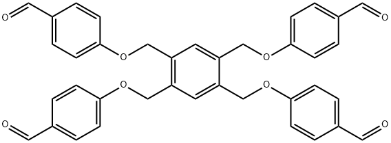 Benzaldehyde, 4,4',4'',4'''-[1,2,4,5-benzenetetrayltetrakis(methyleneoxy)]tetrakis- Struktur