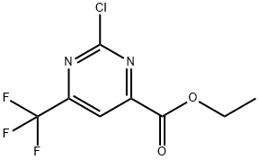 4-Pyrimidinecarboxylic acid, 2-chloro-6-(trifluoromethyl)-, ethyl ester Struktur