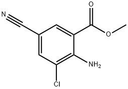 2-Amino-3-chloro-5-cyano-benzoic acid methyl ester Struktur