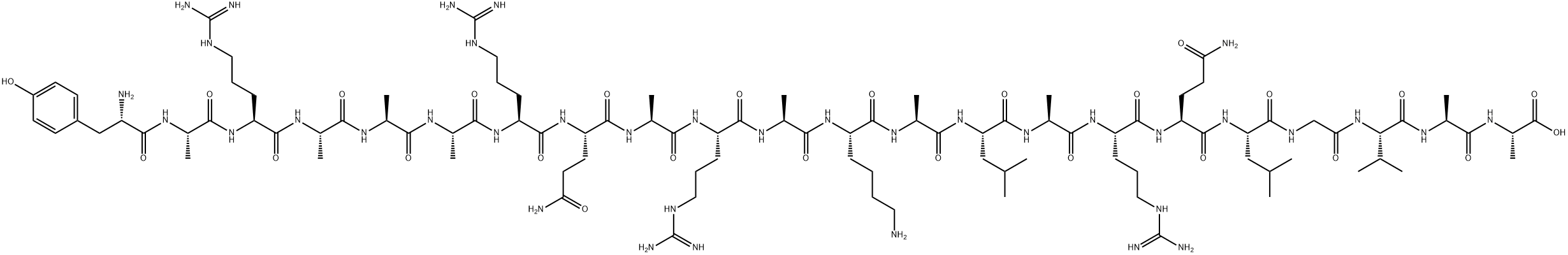 L-Alanine, L-tyrosyl-L-alanyl-L-arginyl-L-alanyl-L-alanyl-L-alanyl-L-arginyl-L-glutaminyl-L-alanyl-L-arginyl-L-alanyl-L-lysyl-L-alanyl-L-leucyl-L-alanyl-L-arginyl-L-glutaminyl-L-leucylglycyl-L-valyl-L-alanyl- Struktur