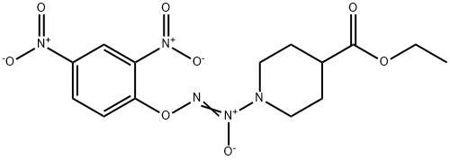 4-Piperidinecarboxylic acid, 1-[2-(2,4-dinitrophenoxy)-1-oxidodiazenyl]-, ethyl ester Struktur