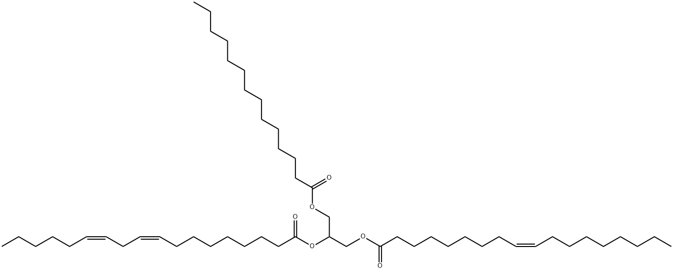 1-Myristoyl-2-Linoleoyl-3-Oleoyl-rac-glycerol Structure