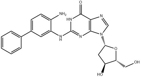 Guanosine, N-(4-amino[1,1'-biphenyl]-3-yl)-2'-deoxy- Struktur