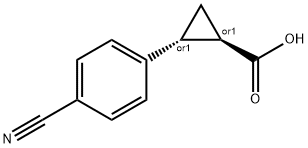 2-(4-cyanophenyl)cyclopropane-1-carboxylic acid Struktur