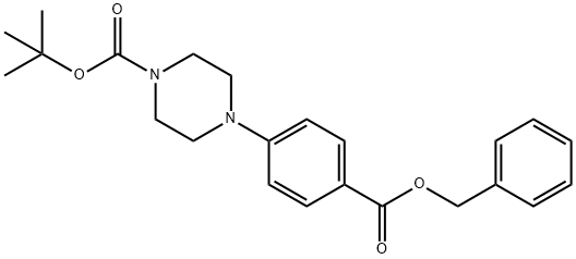 1-Piperazinecarboxylic acid, 4-[4-[(phenylmethoxy)carbonyl]phenyl]-, 1,1-dimethylethyl ester Struktur