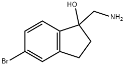 1-(Aminomethyl)-5-bromo-2,3-dihydro-1H-inden-1-ol Struktur