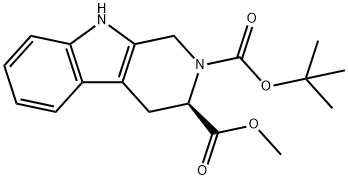 2H-Pyrido[3,4-b]indole-2,3-dicarboxylic acid, 1,3,4,9-tetrahydro-, 2-(1,1-dimethylethyl) 3-methyl ester, (3R)- Struktur