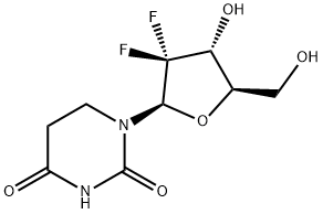 Uridine, 2'-deoxy-2',2'-difluoro-5,6-dihydro- Struktur