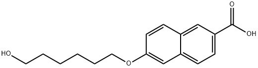 2-Naphthalenecarboxylic acid,6-[(6-hydroxy]hexyl]oxy]- Struktur