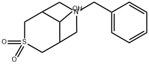 3-Thia-7-azabicyclo[3.3.1]nonan-9-ol, 7-(phenylmethyl)-, 3,3-dioxide Struktur