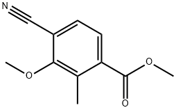 Benzoic acid, 4-cyano-3-methoxy-2-methyl-, methyl ester Struktur